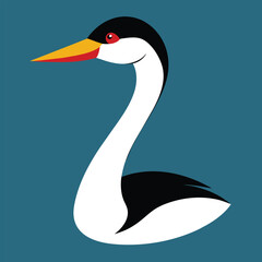 Wall Mural - Solid color Clark’s Grebe animal vector design