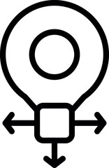 Fototapete - Minimalist vector illustration of a location pin icon, isolated on a white background