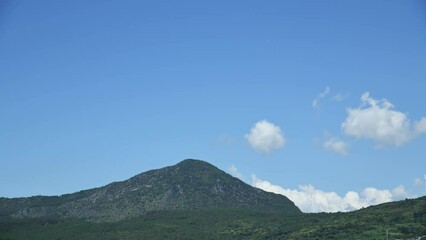 Canvas Print - Time lapse of landscape of blue sky and mountains