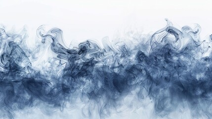 Wall Mural - The image is a blue wave with a lot of smoke and mist