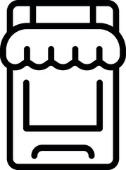 Poster - Black outline vector icon of a trash bin, suitable for web design and interface use