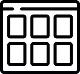 Poster - Vector icon of a simplified web browser window with a minimalistic design, in black outline