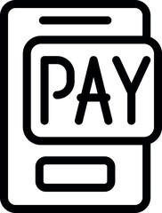 Poster - Outline vector illustration of mobile payment icon on smartphone screen for secure and simplified electronic transactions in modern ecommerce and banking. Using credit or debit card