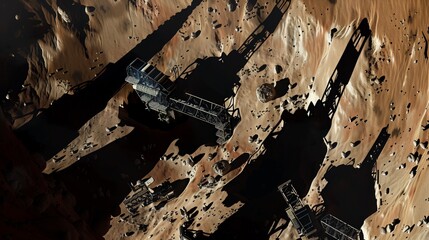 Wall Mural - a deep-space mining operation on a massive asteroid hints at untold secrets and potential discoverie