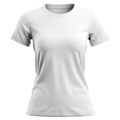 Sticker - White female plain t-shirt on transparent background