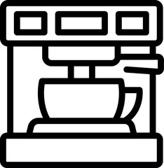 Poster - Modern electronic coffee machine icon in trendy minimalist flat design for kitchen equipment and beverage preparation. Perfect for coffee lover app or web logo