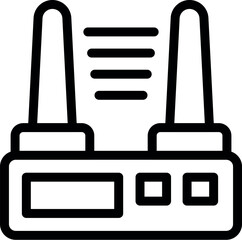 Sticker - Vector icon of a dual antenna walkietalkie in a simplistic black and white design