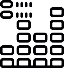 Poster - Simple, highcontrast geometric design with squares and rectangles in a structured pattern