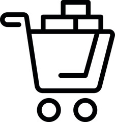 Poster - Minimalist black and white shopping cart icon illustration for ecommerce website and mobile application