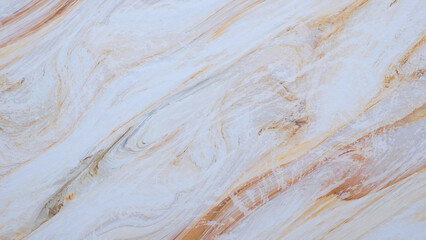 Poster - A white and brown stone wall with a pattern of swirls and lines. The wall is smooth and shiny, giving it a luxurious appearance. The pattern on the wall is reminiscent of waves