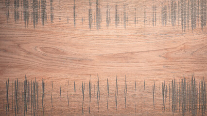 Poster - A wooden board with a grain pattern and a few holes. The board is brown and has a rustic feel