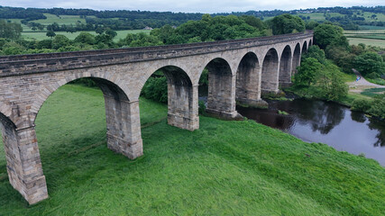 Arthington railway Viaduct over the Wharfe valley. Arthington in West Yorkshire