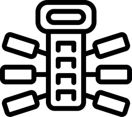 Poster - Black and white line art illustration of a traffic signal with lights