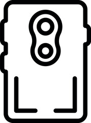 Poster - Vector icon illustration of a hard drive with a threepoint connector, in simple black outline