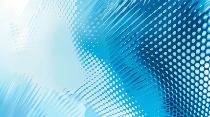 Wall Mural - geometric style abstract halftone background with a calming blue hue.