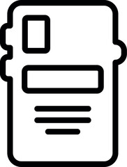 Poster - minimalist black and white vector clipboard icon illustration in simple line art style for office su