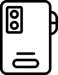 Poster - Black line icon of an electric water heater, isolated on a white background