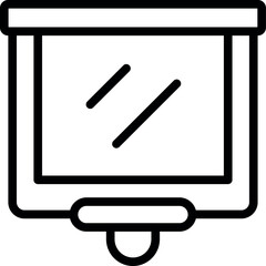 Sticker - Simple line art icon of a blank presentation board for slides or lectures