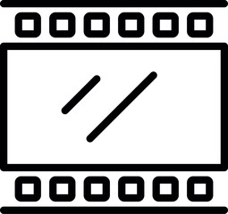 Poster - Black and white vector graphic of a stylized computer window with simple design