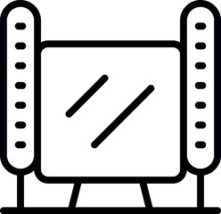 Poster - Minimalist black and white line art drawing board icon for creative design and illustration projects. Perfect for artists, architects, and engineers