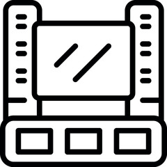 Poster - Modern transparent television icon isolated on white background in vector illustration. Perfect for multimedia, entertainment, and technology concepts
