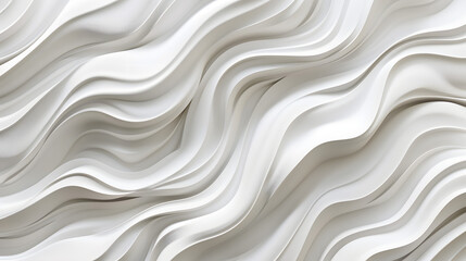 Wall Mural - Elegant monochrome white seamless wave texture pattern background for design projects