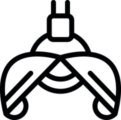 Poster - Simplistic digital illustration of crossed power plugs in a black and white line art style