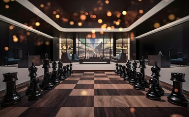 Wall Mural - Fantasy, chess  game board