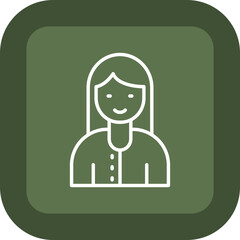 Sticker - Woman Line Green Box Icon