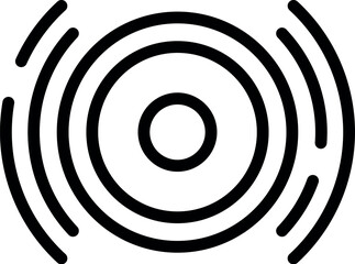 Poster - minimalistic black and white vector illustration of a concentric circular sound wave design