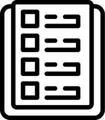 Poster - Vector icon of a stylized checklist in a simplistic black and white line art format
