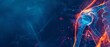 © Thanakrit - Blue tone banner with detailed xray of joint pain, shoulder AP view, orthopedic imaging