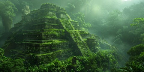 Wall Mural - Lost Civilization: Jungle Ruins, generative ai