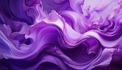 Wall Mural - Creative depiction of flowing purple smoke swirling in shades of ink