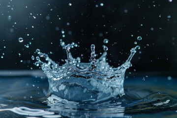 Sticker - Close up of a splash of water in the shape of a crown


