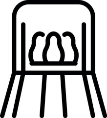 Poster - Black and white vector illustration of a sleek, contemporary chair in line art style
