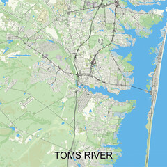 Wall Mural - Toms River, New Jersey, United States map poster art