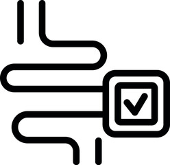 Aufkleber - Black and white vector icon representing quality control with a check mark