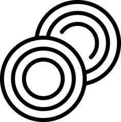 Poster - graphic image of two overlapping circles in a bold black and white line art style