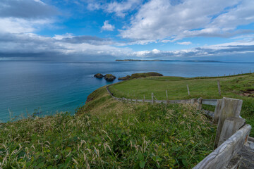 Wall Mural - Aerial view from hilltop of sea and islands