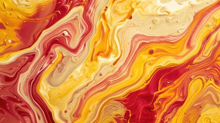 Aufkleber - Colorful swirling marble texture with yellow and red tones