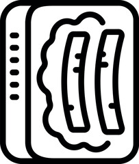 Poster - black and white line vector icon of a classic sandwich for design and web graphics