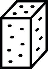 Poster - Vector illustration of a classic sixfaced dice in a simple line drawing style