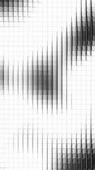 Aufkleber - Surface with dynamic moving tiles that change color to black. Abstract geometric animation loop. Seamless 3d render background with noise motion pattern. Vertical video