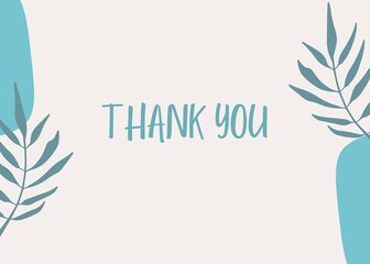 Sticker - abstract thank you card design with blue shades