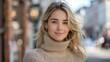 © Maxim Borbut - Blonde woman standing on the street smiling confidently