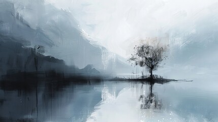 minimalist abstract landscape art, mountains, sun, shadows, earth tones, background, 16:9