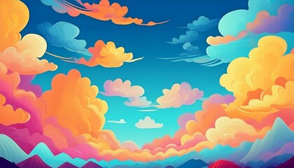 Canvas Print - Slow-moving clouds across a blue sky.
