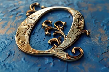 Poster - Close-up photo of a metal object on a blue surface, great for illustrating technical or industrial concepts