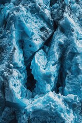 Poster - A close-up shot of a large piece of ice with intricate cracks and edges